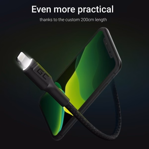 Green Cell KABGC12 USB-A–Lightning -kaapeli, 2 m, musta