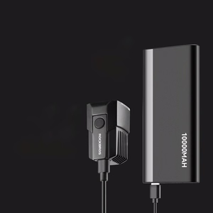 Rockbros RHL1600 polkupyörän etuvalo, 1600lm ulkoisella USB-C-virtalähteellä – väri: musta