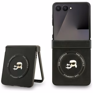 Karl Lagerfeld Karl&Choupette Pins MagSafe suojakuori Samsung Galaxy Z Flip7:lle musta