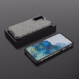 Honeycomb tapauksessa panssaroitu kansi geelirunko Samsung Galaxy S22 + (S22 Plus) musta