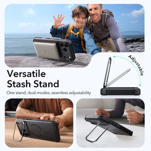 ESR Cyber Kickstand MagSafe Suojakuori iPhone 17 Pro:lle - Musta