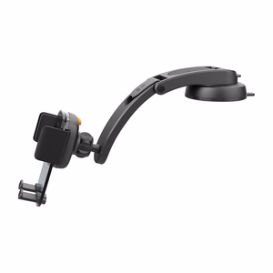 Car holder for mobile phone with windshield and dashboard mount BLUE STAR Long Neck Crystal black