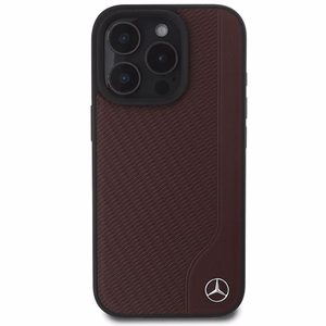 Mercedes MB Wood Imitation Nahkainen MagSafe Suojakuori iPhone 16 Pro:lle - Punainen
