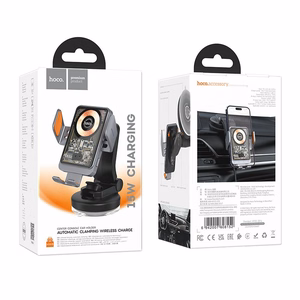 HOCO auton puhelinteline tuulilasiin ja keskikonsoliin HW8 (15W) musta