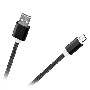 M-Life USB – micro-USB-nailonkaapeli, musta, 1 m