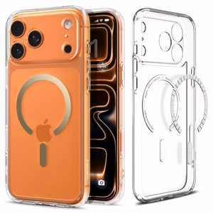 Spigen Ultra Hybrid MagSafe Suojakuori iPhone 17 Pro:lle - läpinäkyvä kultainen