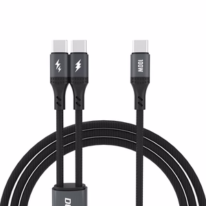 Dudao L3F 2in1 Kaapeli 100W 1.2m 2 x USB-C - musta