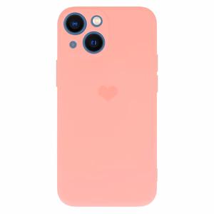 Vennus Silicone Heart Suojakuori iPhone 14 Plus:lle malli 1 vaaleanpunainen
