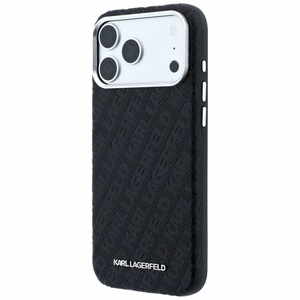 Karl Lagerfeld PU Grained Allover Semi Wrap MagSafe -suojakuori Apple iPhone 18 Pro Max -puhelimelle, musta