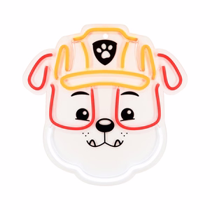 Riippuva neon LED Paw Patrol pleksilasilla - Rubble OW-130446