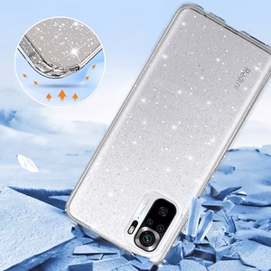 Crystal Glitter Suojakuori Xiaomi Redmi Note 10/Note 10S/Poco M5S hopeinen
