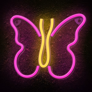 Neon LED valo BUTTERFLY vaaleanpunainen NNE03 Neolia