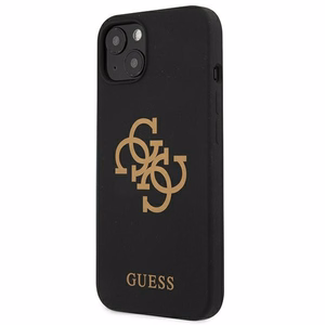 Guess GUHCP13SLS4GGBK iPhone 13 mini 5.4" musta/musta kova kotelo Silikoni 4G Logo