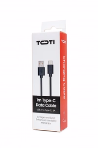 SEEK TOTI USB-A – Type-C, 1 m PVC datakaapeli 3A, musta