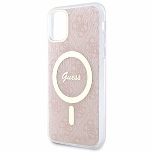 Guess GUHMN61H4STP iPhone 11 6.1" vaaleanpunainen/vaaleanpunainen hardcase 4G MagSafe