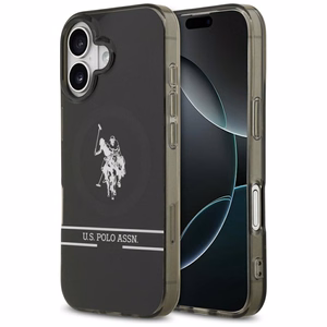 US Polo DH and Bottom Stripe Logo MagSafe -suojakuori iPhone 17 - musta