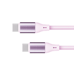 Kruger&Matz Basic USB-C–USB-C-silikonikaapeli, 100 W, 1 m, vaaleanpunainen