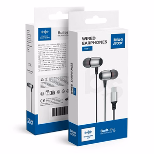 Johdolliset kuulokkeet USB C (DAC) Blue Star M09C 1,2 m musta
