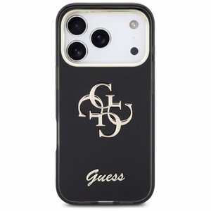 Guess IML 4G Script Metal Suojakuori iPhone 17 Pro:lle - Musta