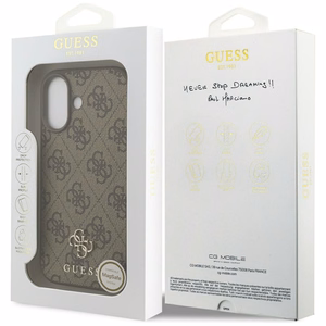 GUESS 4G Small Classic Logo MagSafe -suojakuori iPhone 17 - ruskea