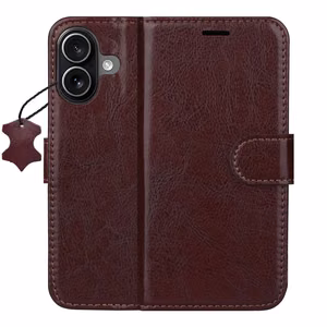 Smart Luxe nahkainen suojakuori iPhone 16 6,1" ruskea