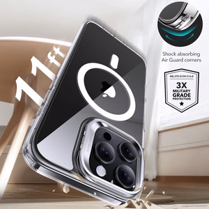 ESR Classic Hybrid Kickstand Halolock MagSafe Suojakuori-setti jalustan kanssa + Karkaistu lasi iPhone 16 Pro:lle - kirkas
