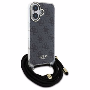 Guess Crossbody Cord 4G Print Suojakuori iPhone 16 Pro Max:lle - musta