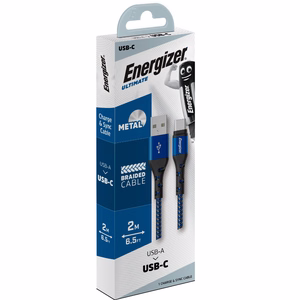 Energizer Ultimate C520CKBL USB-A–USB-C-lataus- ja datakaapeli, 2 m, sininen