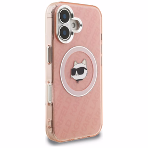 Karl Lagerfeld IML Choupette Head Logo MagSafe Suojakuori iPhone 16 - vaaleanpunainen