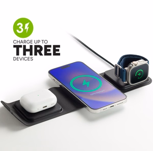 mophie 3in1 MagSafe -matkalaturi EU-adapterilla, musta
