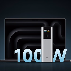 CUKTECH CKPB100PGLBL varavirtalähde, 10000 mAh, 150 W, USB-C / USB-A, harmaa