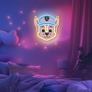 Riippuva neon LED Paw Patrol pleksilasilla - Chase OW-130346