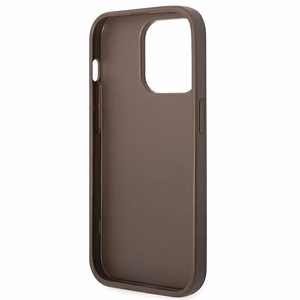Guess GUHCP14LG4GLBR iPhone 14 Pro 6.1" ruskea/ruskea kova kotelo 4G Stripe-mallisto