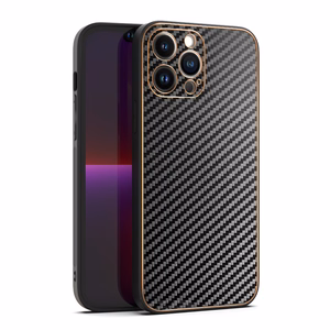 TEL PROTECT Nahkainen Carbon Suojakuori iPhone 11 Pro:lle musta