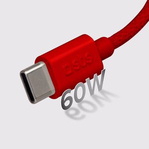 SBS TECABLETISSUETCCR USB-C - USB-C 1,5m 60W punottu kaapeli - punainen