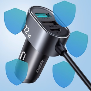 Joyroom JR-CL05 autolaturi, 72W, 2xUSB-C PD ja 3xUSB-A QC3.0, 1,5m, musta