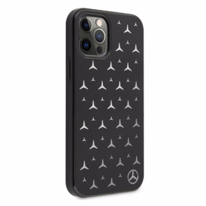 Mercedes Silver Stars kuvio Kotelo iPhone 12 Pro Max - musta - musta