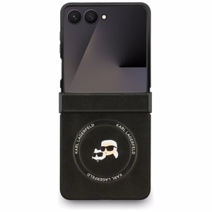 Karl Lagerfeld Karl&Choupette Pins MagSafe suojakuori Samsung Galaxy Z Flip7:lle musta
