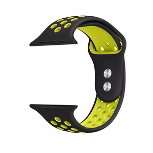 Crong Duo Sport strap for Apple Watch 38 / 40 / 41 / 42 mm, black and lime green