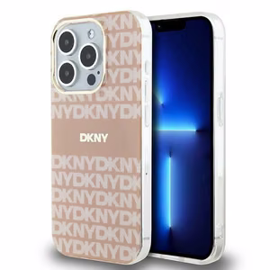 DKNY IML Mono ja Raita MagSafe Suojakuori iPhone 13 Pro / 13:lle - vaaleanpunainen