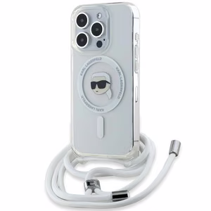 Karl Lagerfeld Crossbody IML Karl Head MagSafe suojakuori iPhone 15 Pro Max:lle - läpinäkyvä