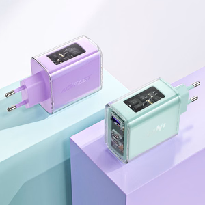 Acefast GaN charger 65W 3 ports (1xUSB, 2xUSB C) green (A45)