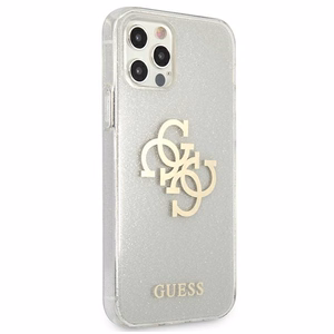 Guess GUHCP12LPCUGL4GTR iPhone 12 Pro Max 6.7" läpinäkyvä kova kotelo Glitter 4G Big Logo Glitter 4G Big Logo