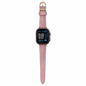 AmazingThing Class Band Nahkainen Hihna Apple Watch 45 / 46 / 49 mm:lle - vaaleanpunainen