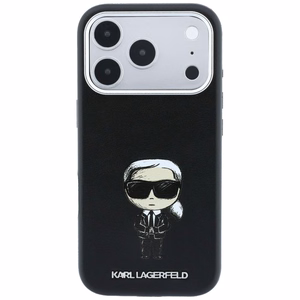 KARL LAGERFELD -kotelo mallille IPHONE 18 Pro/ 17 Pro MagSafe-yhteensopiva (Smooth Ikonik Sketch) (väri: musta)