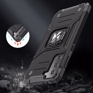 Wozinsky Ring Armor Tough Hybrid Case Cover + Magneettikiinnike Samsung Galaxy S22 + (S22 Plus) Hopea