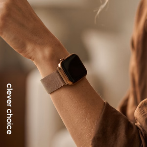Crong Milano Steel -teräsranneke Apple Watch 38/40/41/42 mm:lle, ruusukulta