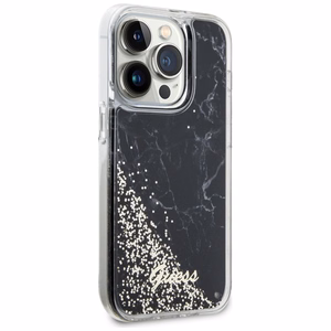 Guess GUHCP14LLCSGSGK iPhone 14 Pro 6.1" musta/musta hardcase Liquid Glitter Marble