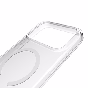Puro Lite Mag TPU+PC suojakuori MagSafe-yhteensopiva iPhone 17 Pro:lle - läpinäkyvä valkoisella renkaalla