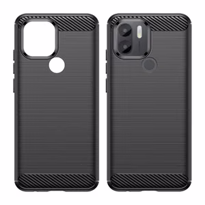 Carbon Case suojakuori Xiaomi Redmi A1+:lle joustava silikoninen hiilikuitukuori musta